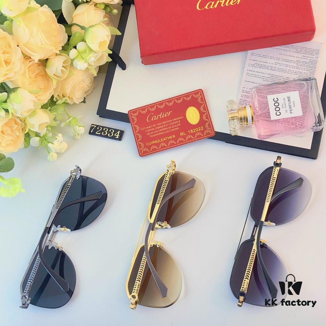 6931acc2ccd8ab3d7afa1104 Cartier 2024 New Large-Frame Sunglasses, Korean-Style Fashionable Sun Glasses, Metal Aviator Shades