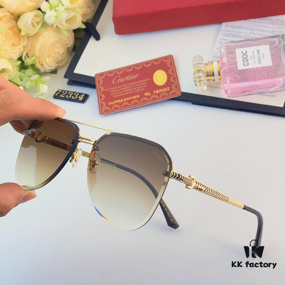 6931acc2ccd8ab3d7afa1106 Cartier 2024 New Large-Frame Sunglasses, Korean-Style Fashionable Sun Glasses, Metal Aviator Shades