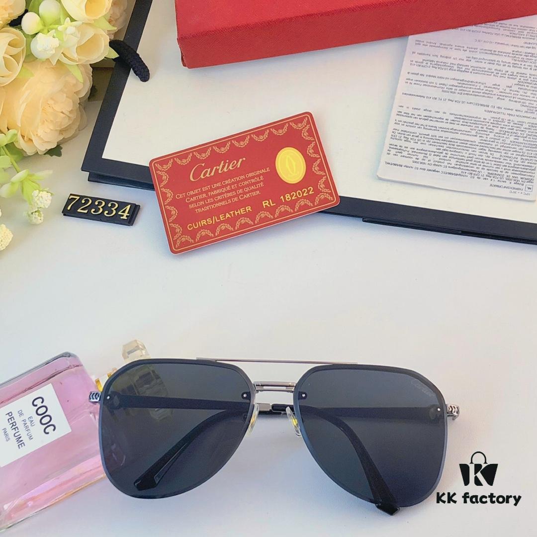 6931acc3ccd8ab3d7afa1108 Cartier 2024 New Large-Frame Sunglasses, Korean-Style Fashionable Sun Glasses, Metal Aviator Shades
