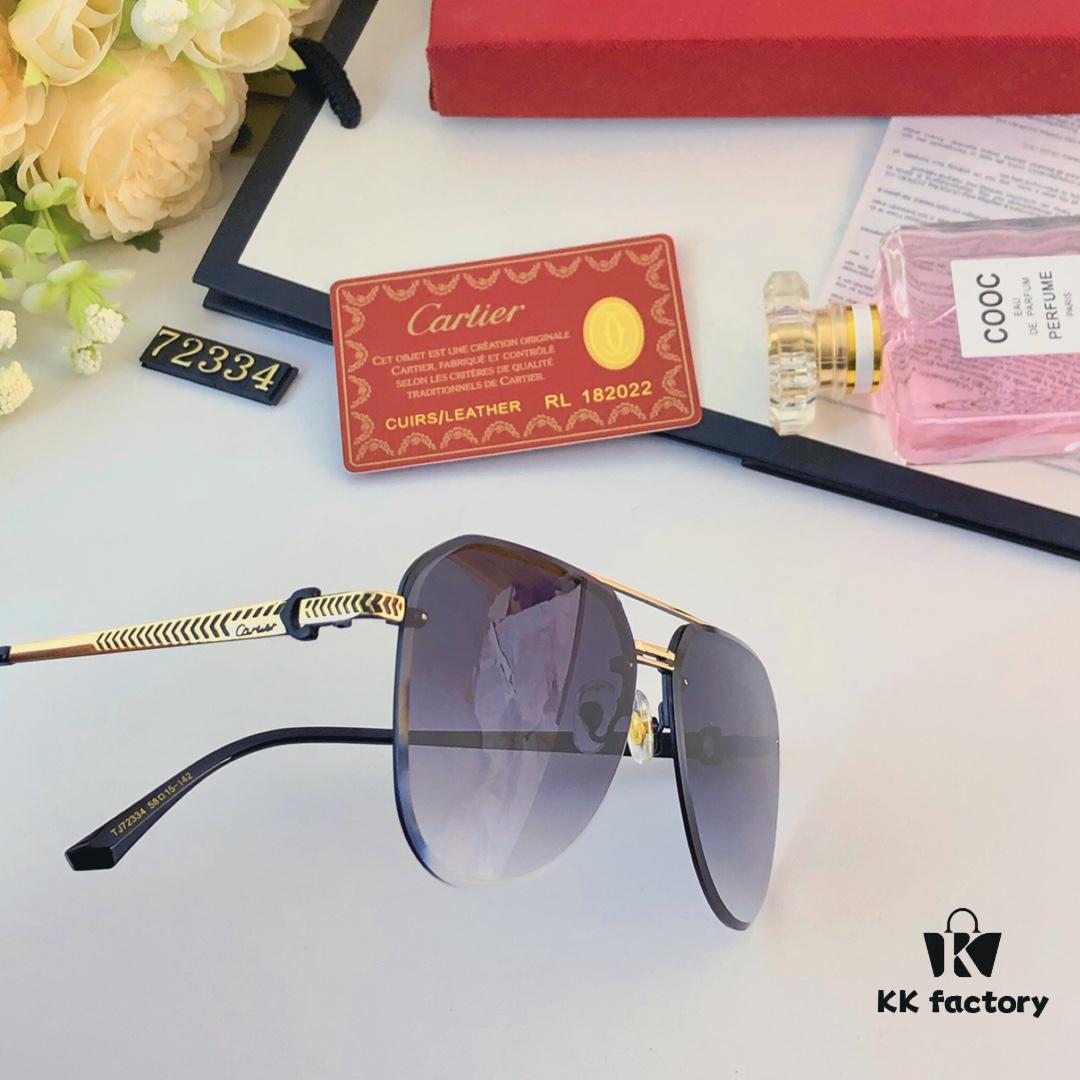 6931acc3ccd8ab3d7afa110b Cartier 2024 New Large-Frame Sunglasses, Korean-Style Fashionable Sun Glasses, Metal Aviator Shades