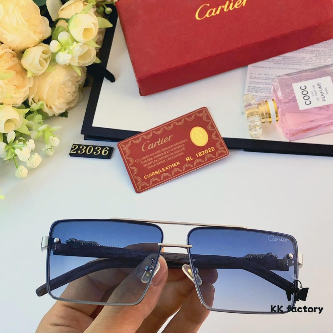 6931acc9ccd8ab3d7afa1164 Cartier New Fashion Frameless Sunglasses with Retro Leopard Head Decoration, Celebrity-Inspired Square Sunglasses for UV Protection