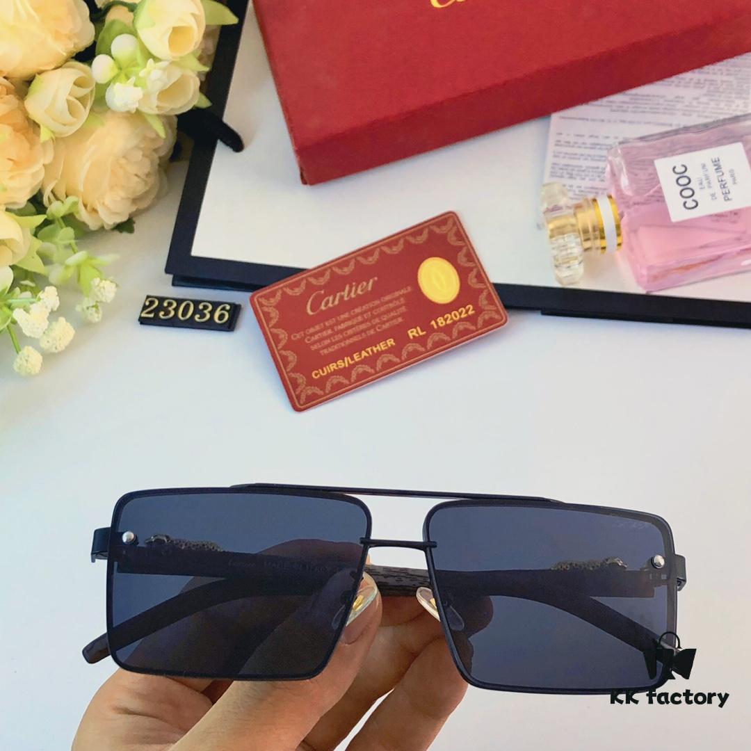 6931acc9ccd8ab3d7afa1165 Cartier New Fashion Frameless Sunglasses with Retro Leopard Head Decoration, Celebrity-Inspired Square Sunglasses for UV Protection