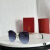 6931acceccd8ab3d7afa11b1 110 Cartier Golden Plated Nylon Round Cat-Eye Sunglasses Sun Protection Model CT0398S Size: 62□15-145
