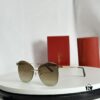 6931acceccd8ab3d7afa11b4 110 Cartier Golden Plated Nylon Round Cat-Eye Sunglasses Sun Protection Model CT0398S Size: 62□15-145
