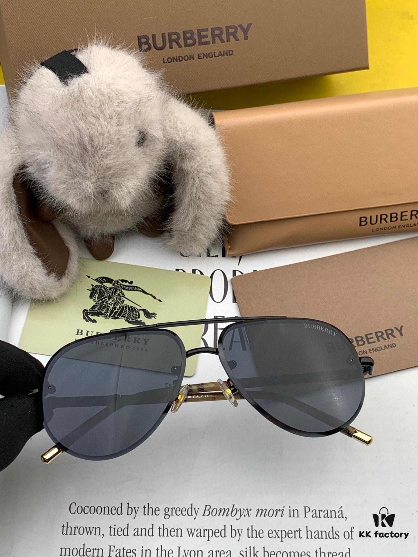 BURBERRY Men's Sunglasses, High-Quality Aviator Style, Flattering Fit, Latest Model B938