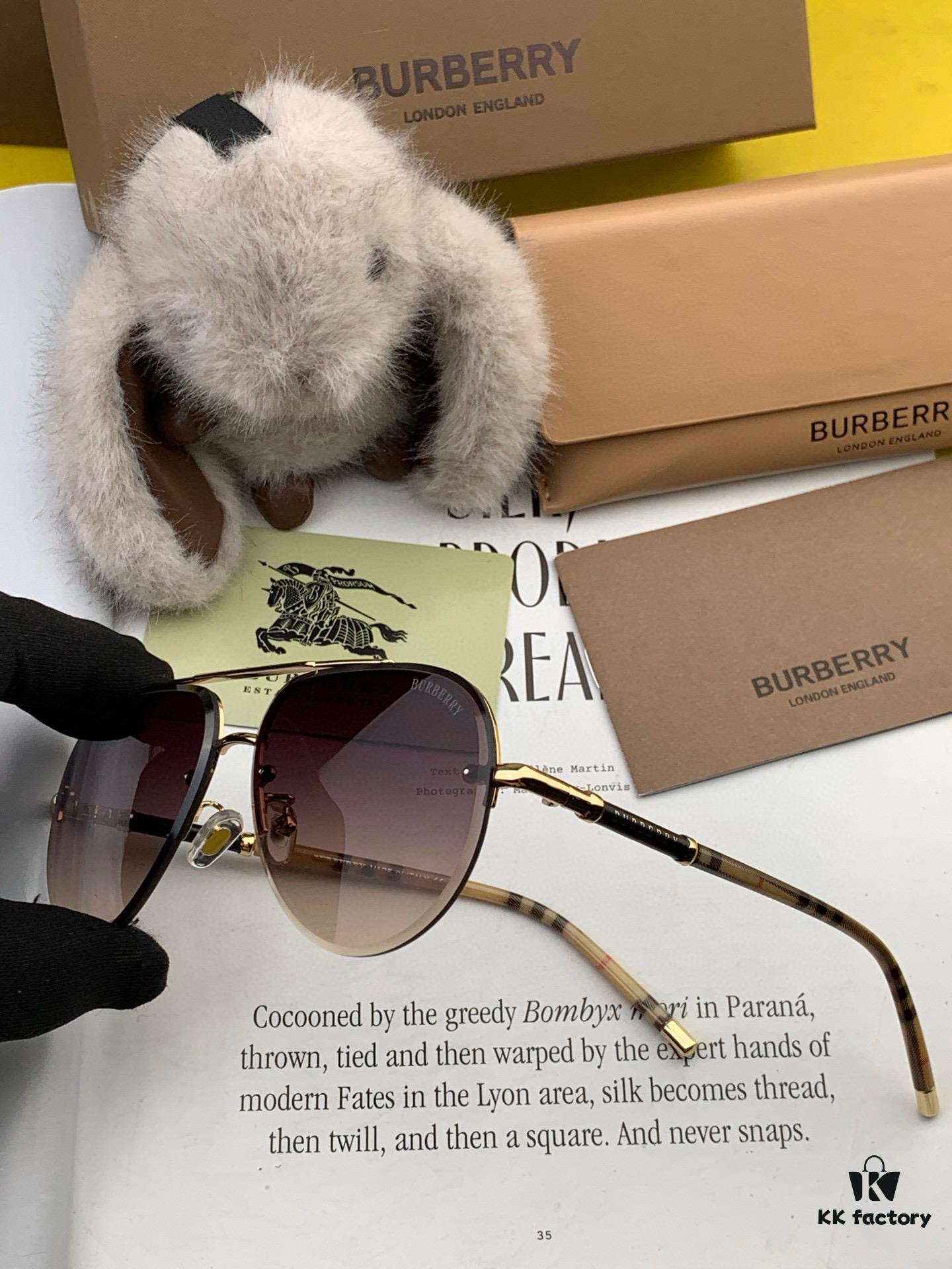 BURBERRY Men's Sunglasses, High-Quality Aviator Style, Flattering Fit, Latest Model B938