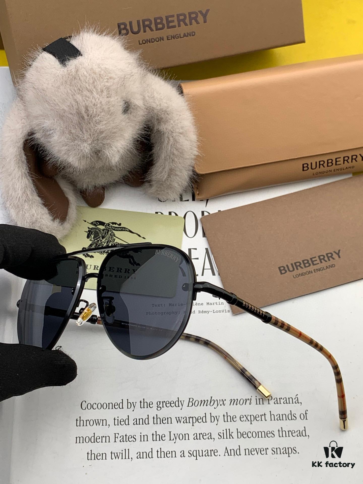 BURBERRY Men's Sunglasses, High-Quality Aviator Style, Flattering Fit, Latest Model B938