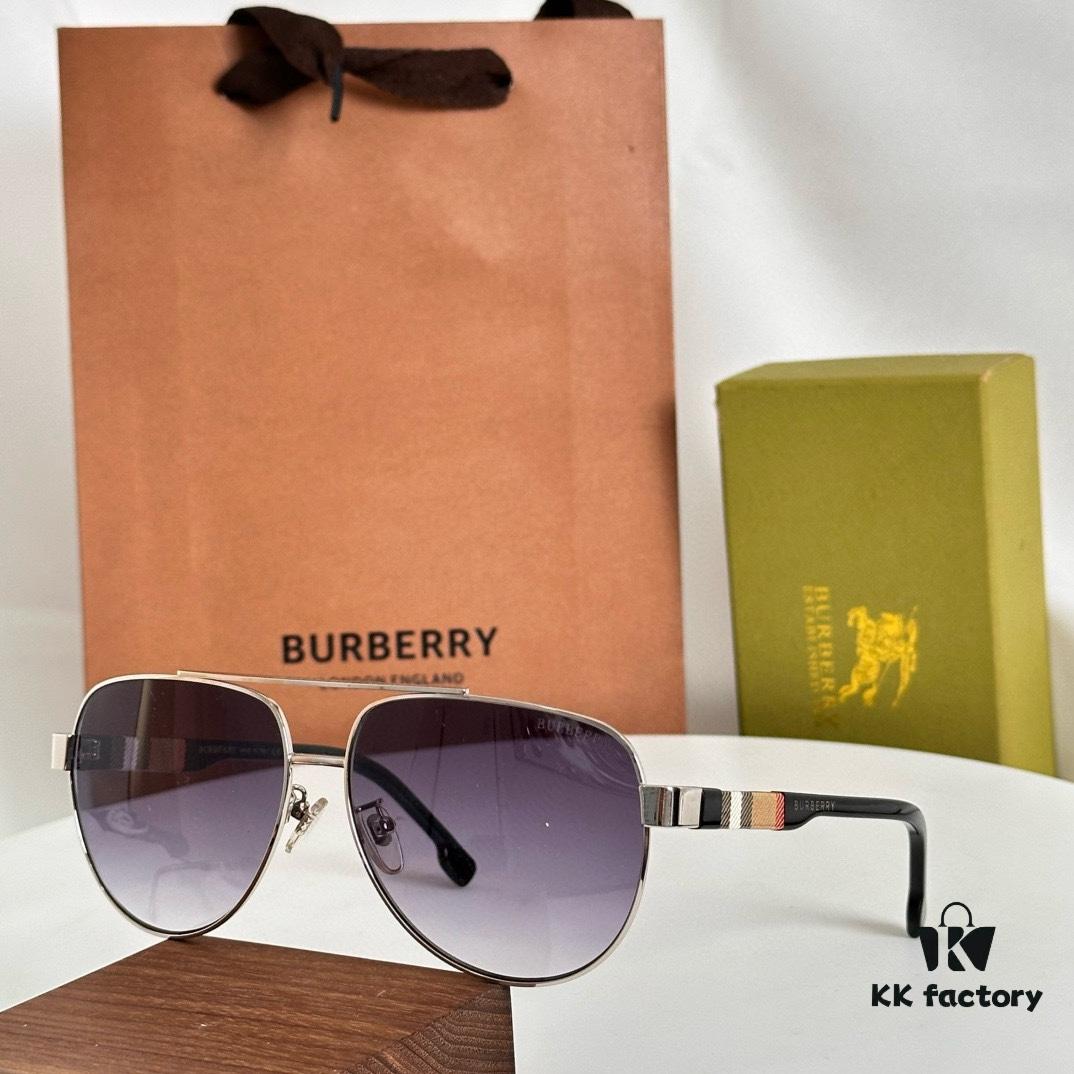 Burberry BE4211 Men's Aviator Sunglasses, Pattern Design, Size 60□15-140