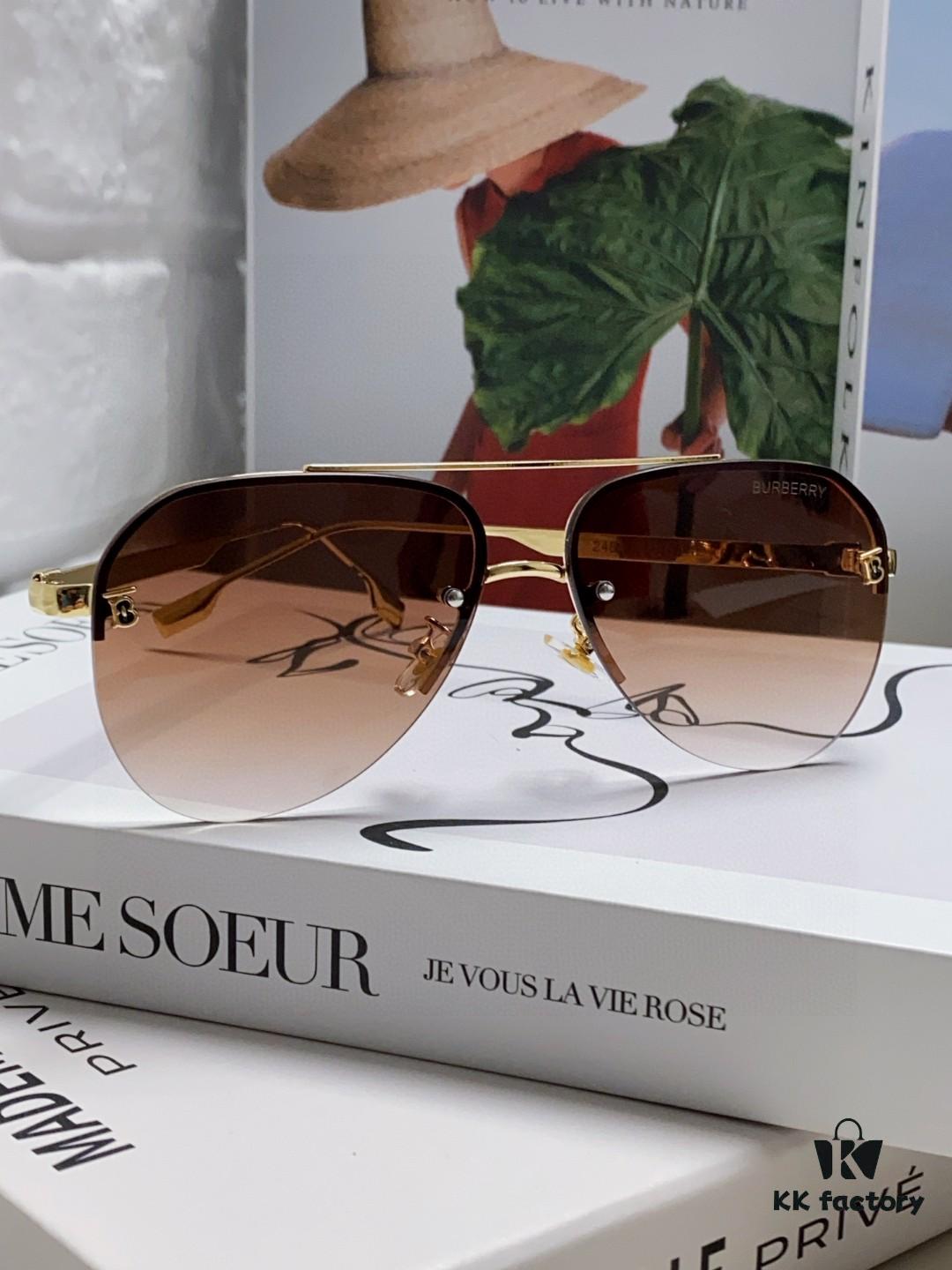 6931ad06ccd8ab3d7afa14dc Burberry Round-frame New Integrated Driving Sunglasses, Must-have Style for Travel, Popularized by Multiple Celebrities, Unisex Aviator Sun Glasses