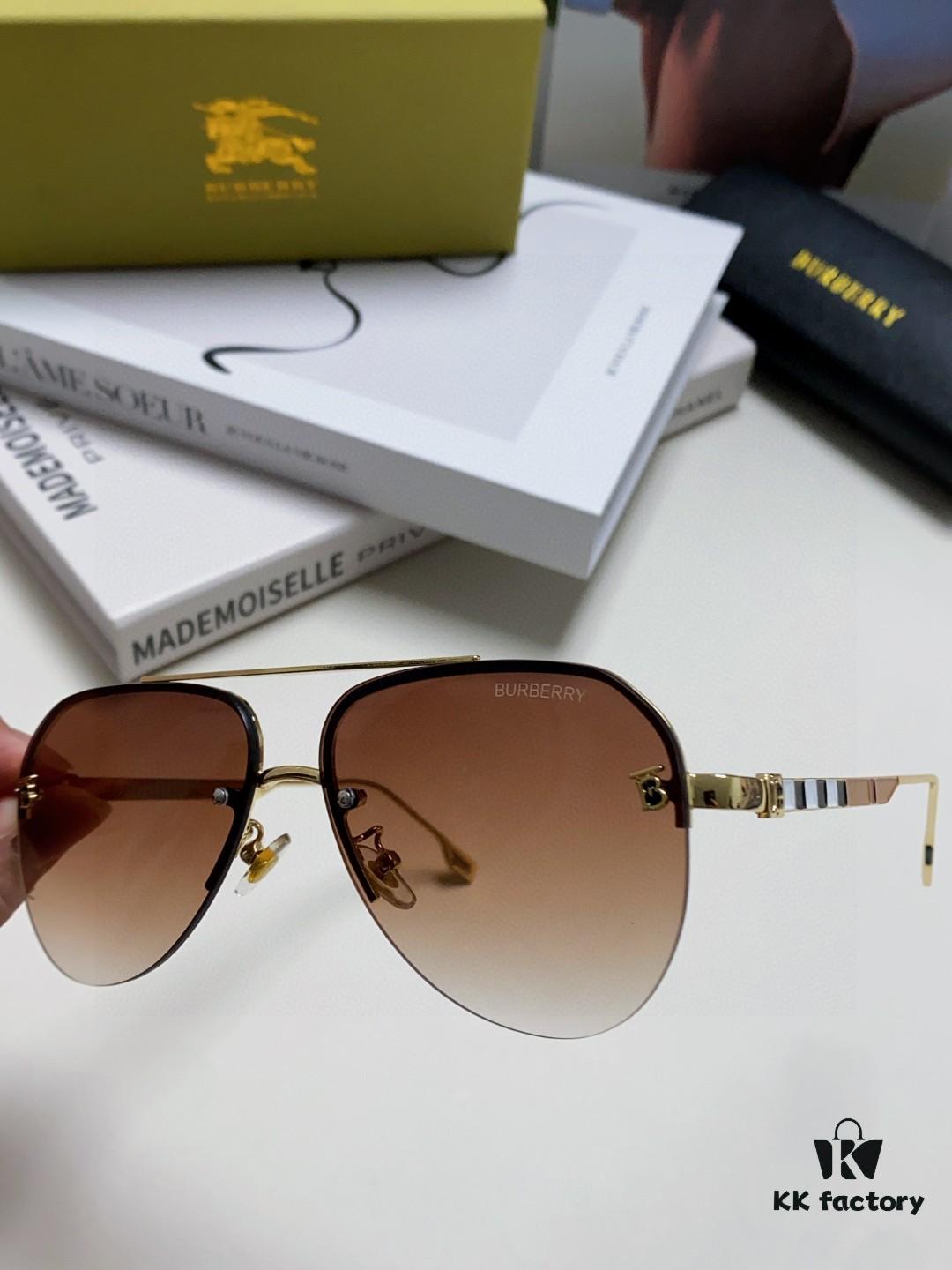 6931ad07ccd8ab3d7afa14e0 Burberry Round-frame New Integrated Driving Sunglasses, Must-have Style for Travel, Popularized by Multiple Celebrities, Unisex Aviator Sun Glasses