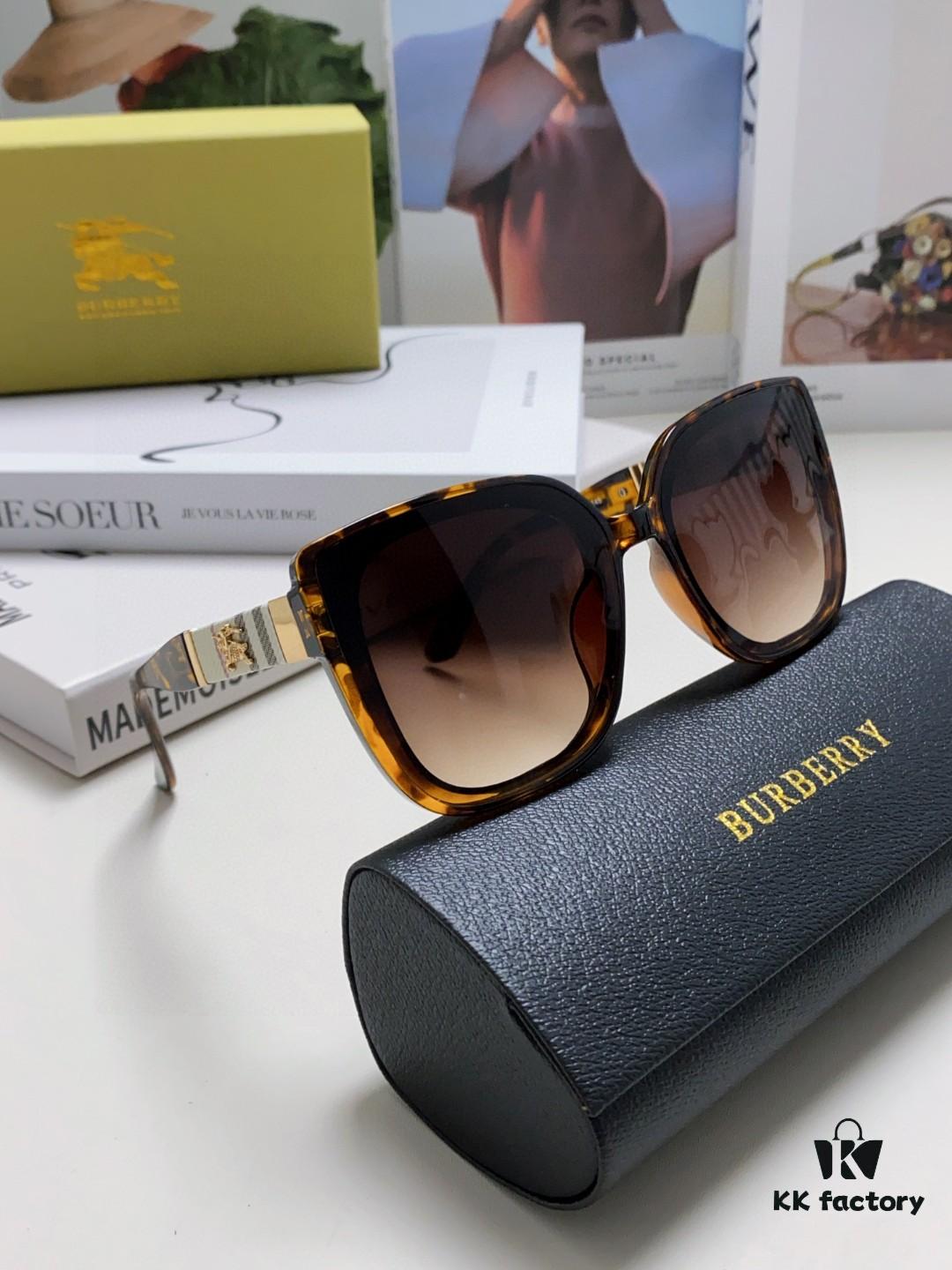 6931ad12ccd8ab3d7afa1584 Burberry 2024 New Korean-Style Oversized Wide-Leg Stylish Fast Fashion Nobility Unisex Sunglasses, Slimming Trendy Sun Glasses with Horse Logo and Classic Plaid Design