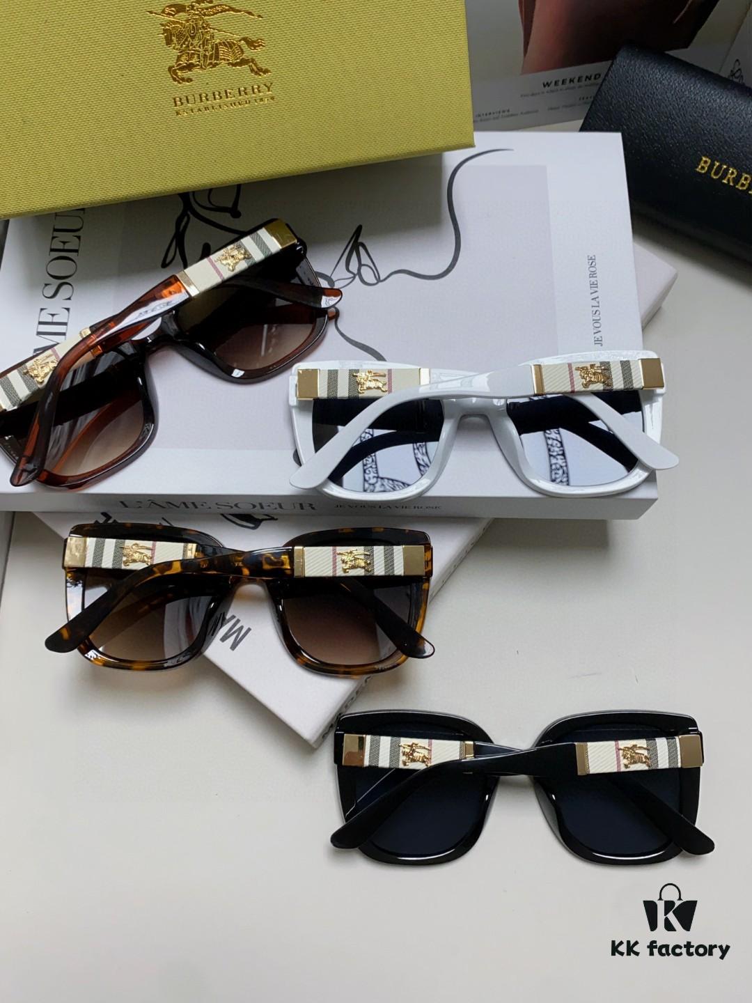 6931ad12ccd8ab3d7afa1585 Burberry 2024 New Korean-Style Oversized Wide-Leg Stylish Fast Fashion Nobility Unisex Sunglasses, Slimming Trendy Sun Glasses with Horse Logo and Classic Plaid Design