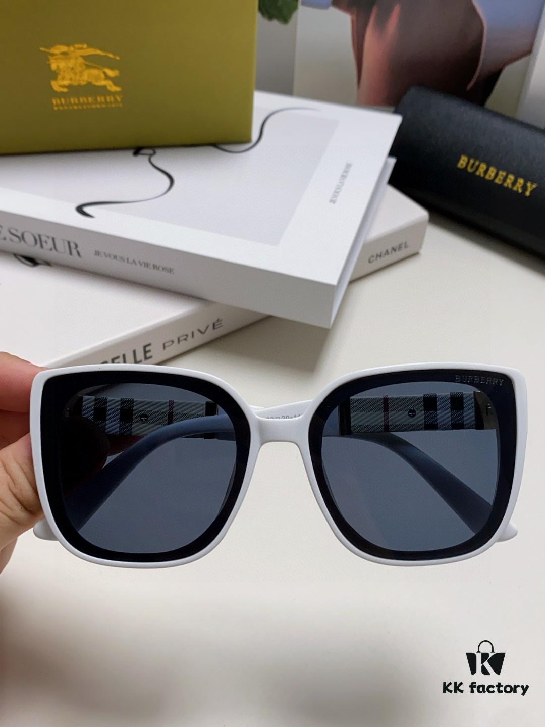 6931ad12ccd8ab3d7afa158a Burberry 2024 New Korean-Style Oversized Wide-Leg Stylish Fast Fashion Nobility Unisex Sunglasses, Slimming Trendy Sun Glasses with Horse Logo and Classic Check Pattern
