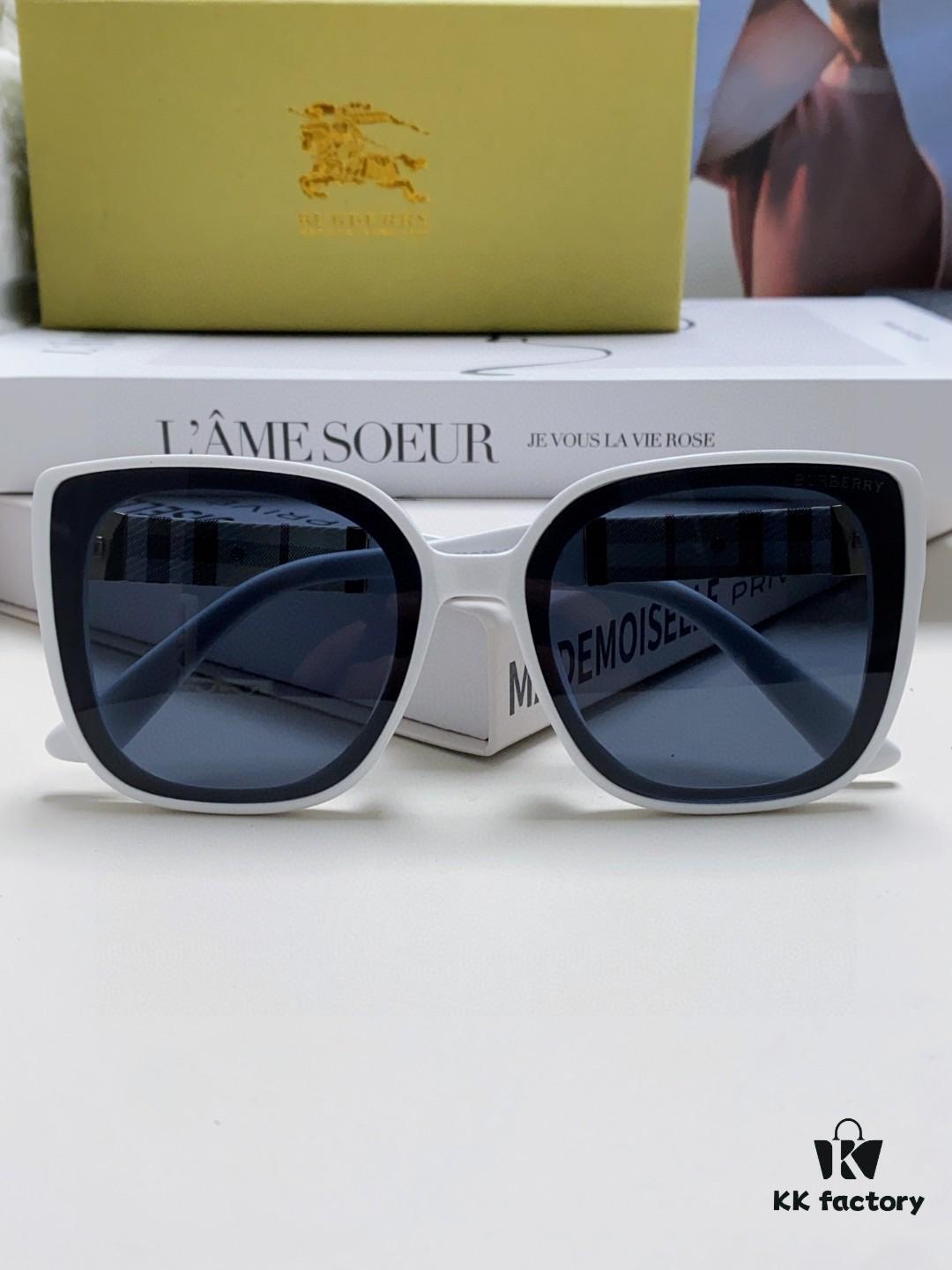 6931ad12ccd8ab3d7afa158d Burberry 2024 New Korean-Style Oversized Wide-Leg Stylish Fast Fashion Nobility Unisex Sunglasses, Slimming Trendy Sun Glasses with Horse Logo and Classic Check Pattern