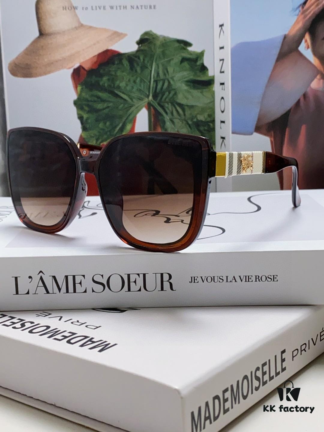 6931ad13ccd8ab3d7afa1591 Burberry 2024 New Korean-Style Oversized Wide-Leg Stylish Fast-Fashion Nobility Unisex Sunglasses, Slimming Trendy Sun Glasses with Horse Logo and Classic Check Pattern