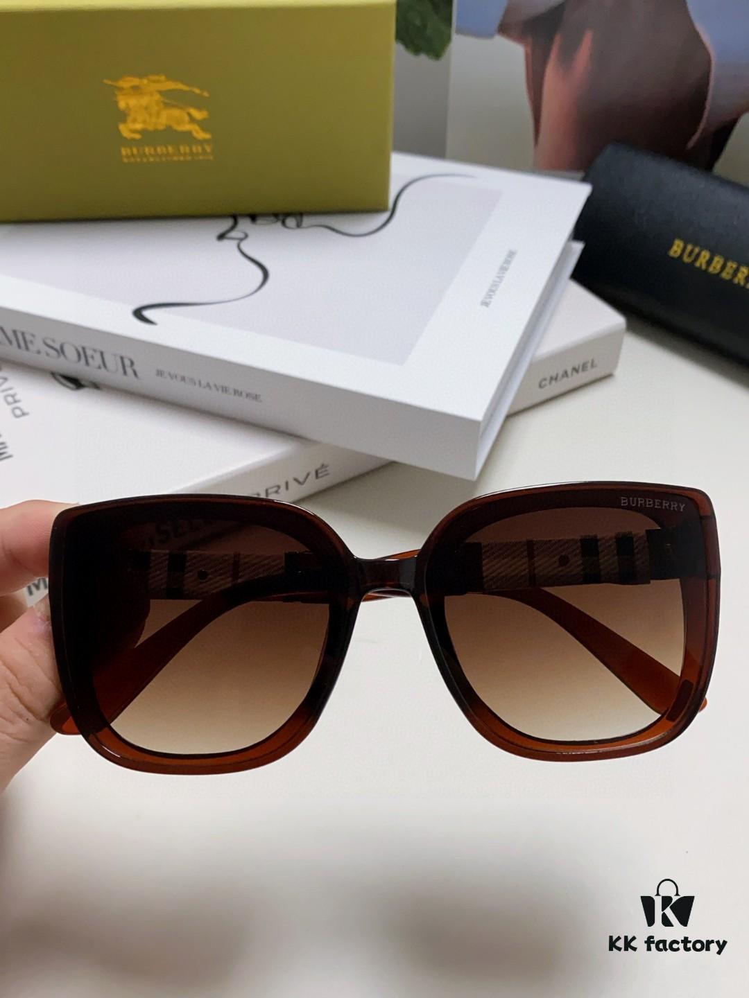 6931ad13ccd8ab3d7afa1594 Burberry 2024 New Korean-Style Oversized Wide-Leg Stylish Fast-Fashion Nobility Unisex Sunglasses, Slimming Trendy Sun Glasses with Horse Logo and Classic Check Pattern