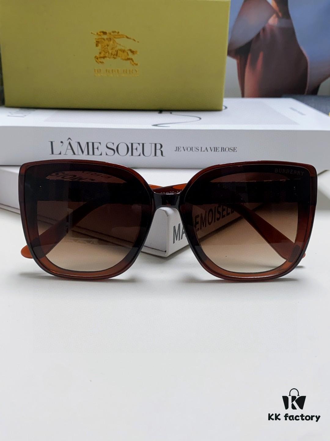 6931ad13ccd8ab3d7afa1597 Burberry 2024 New Korean-Style Oversized Wide-Leg Stylish Fast-Fashion Nobility Unisex Sunglasses, Slimming Trendy Sun Glasses with Horse Logo and Classic Check Pattern