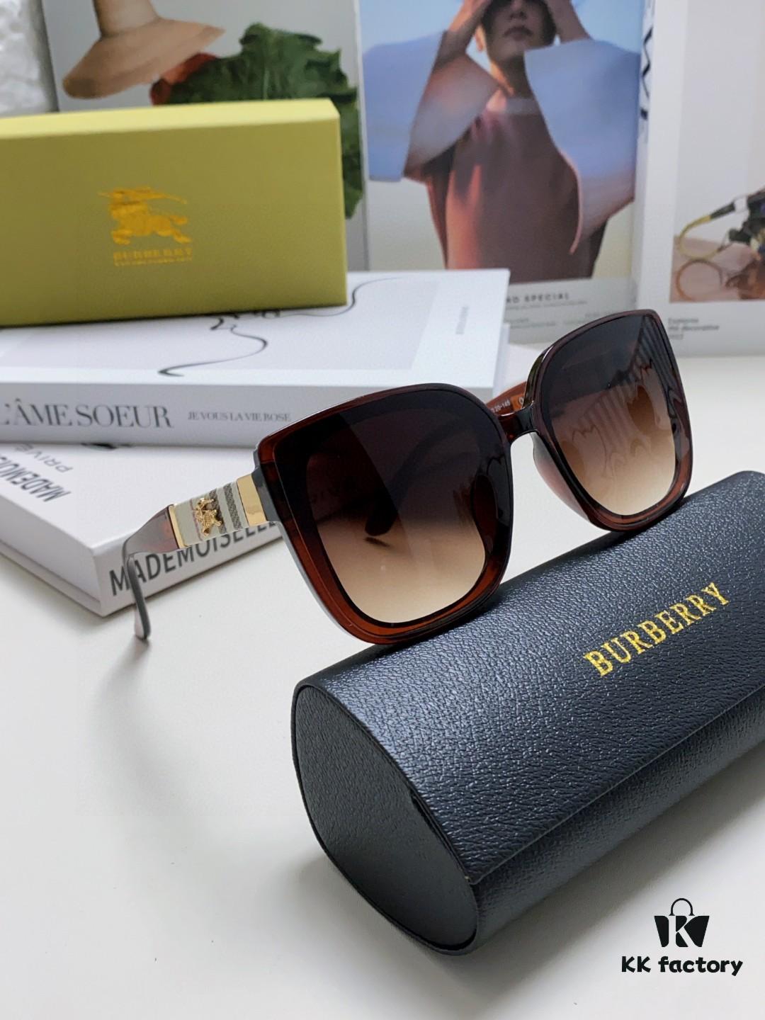 6931ad13ccd8ab3d7afa1598 Burberry 2024 New Korean-Style Oversized Wide-Leg Stylish Fast-Fashion Nobility Unisex Sunglasses, Slimming Trendy Sun Glasses with Horse Logo and Classic Check Pattern