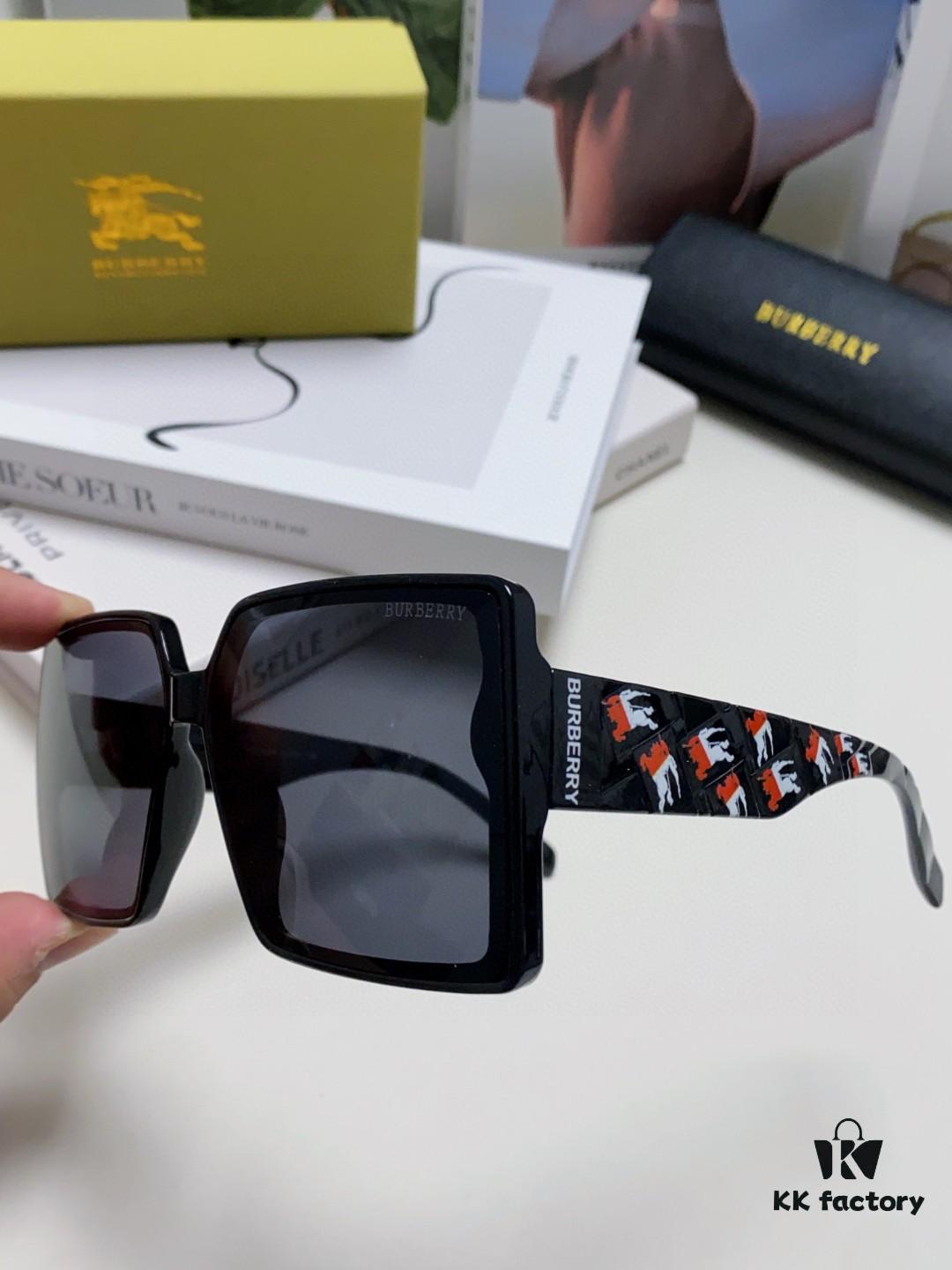 Burberry 2024 New Polarized Sunglasses for Women, Oversized Frame Flattering Face Shape, Sun Protection Sunglasses Suitable for Round Faces, Driving Glasses