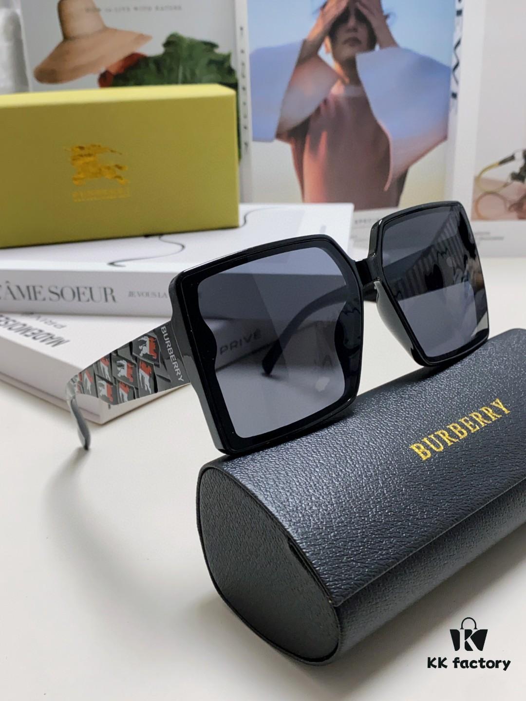 Burberry 2024 New Polarized Sunglasses for Women, Oversized Frame Flattering Face Shape, Sun Protection Sunglasses Suitable for Round Faces, Driving Glasses