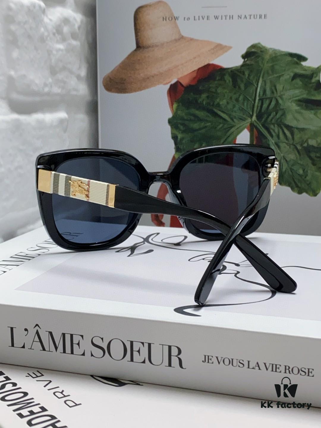 6931ad2bccd8ab3d7afa1703 Burberry 2024 New Korean-Style Oversized Wide-Leg Stylish Fast-Fashion Sunglasses Unisex Celebrity-Inspired Slimming Sun Glasses with Horse Logo and Classic Plaid Pattern