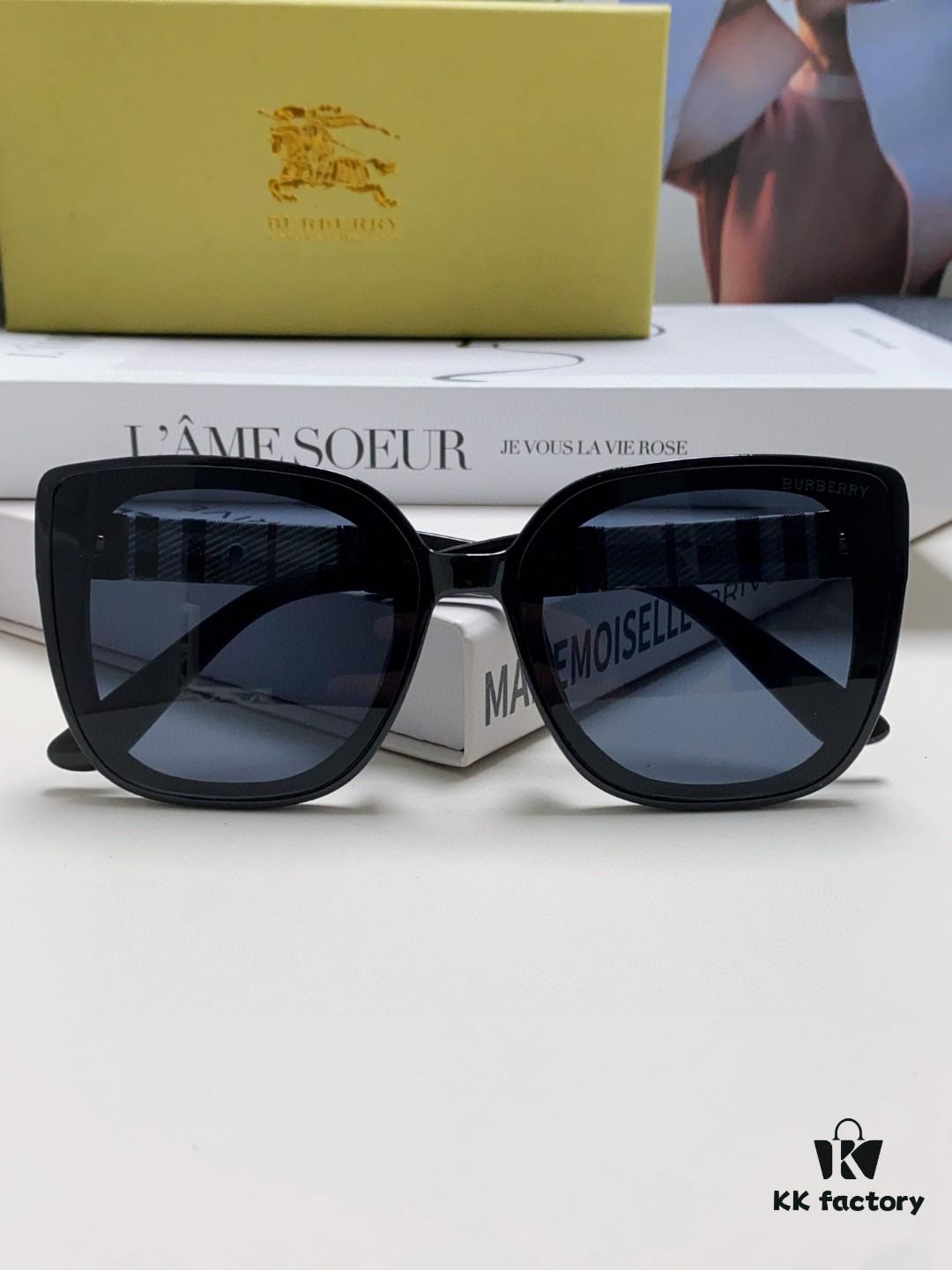 6931ad2bccd8ab3d7afa1707 Burberry 2024 New Korean-Style Oversized Wide-Leg Stylish Fast-Fashion Sunglasses Unisex Celebrity-Inspired Slimming Sun Glasses with Horse Logo and Classic Plaid Pattern