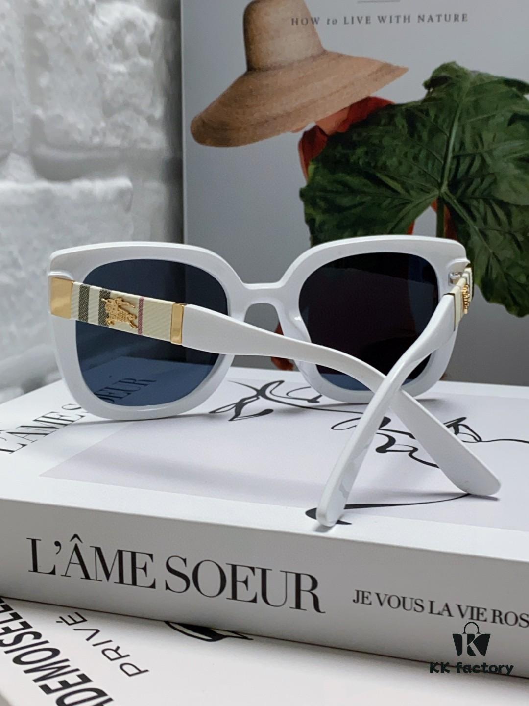 6931ad2cccd8ab3d7afa1717 Burberry 2024 New Korean-Style Oversized Wide-Leg Stylish Fast Fashion Nobility Unisex Sunglasses, Slimming Trendy Sun Glasses with Horse Logo and Classic Check Pattern