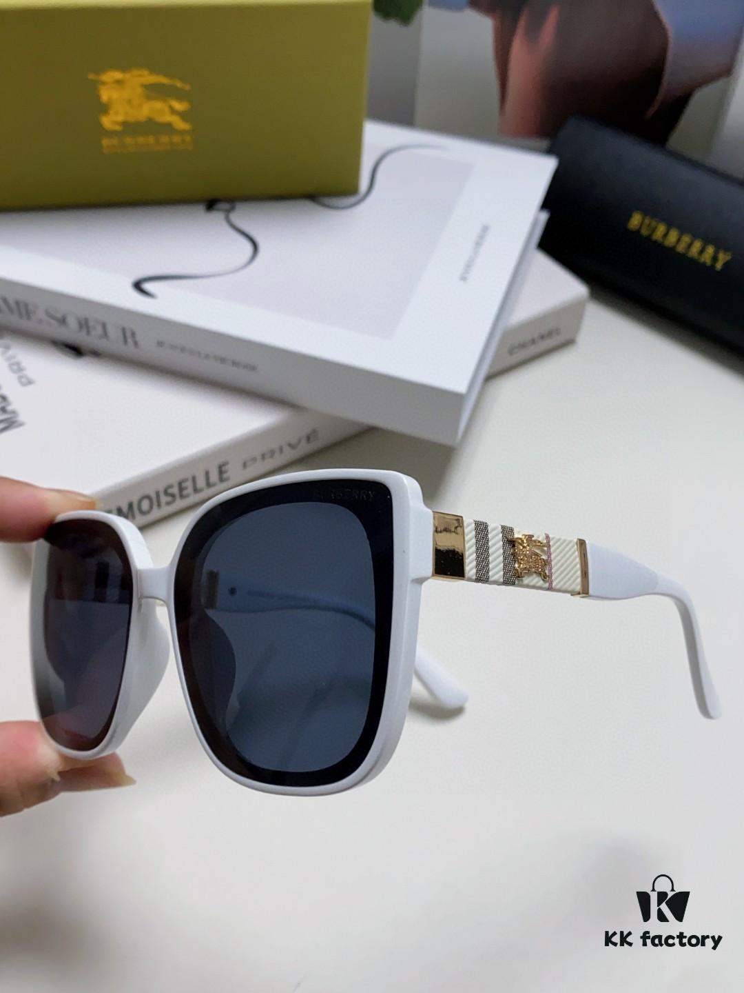 6931ad2dccd8ab3d7afa171a Burberry 2024 New Korean-Style Oversized Wide-Leg Stylish Fast Fashion Nobility Unisex Sunglasses, Slimming Trendy Sun Glasses with Horse Logo and Classic Check Pattern