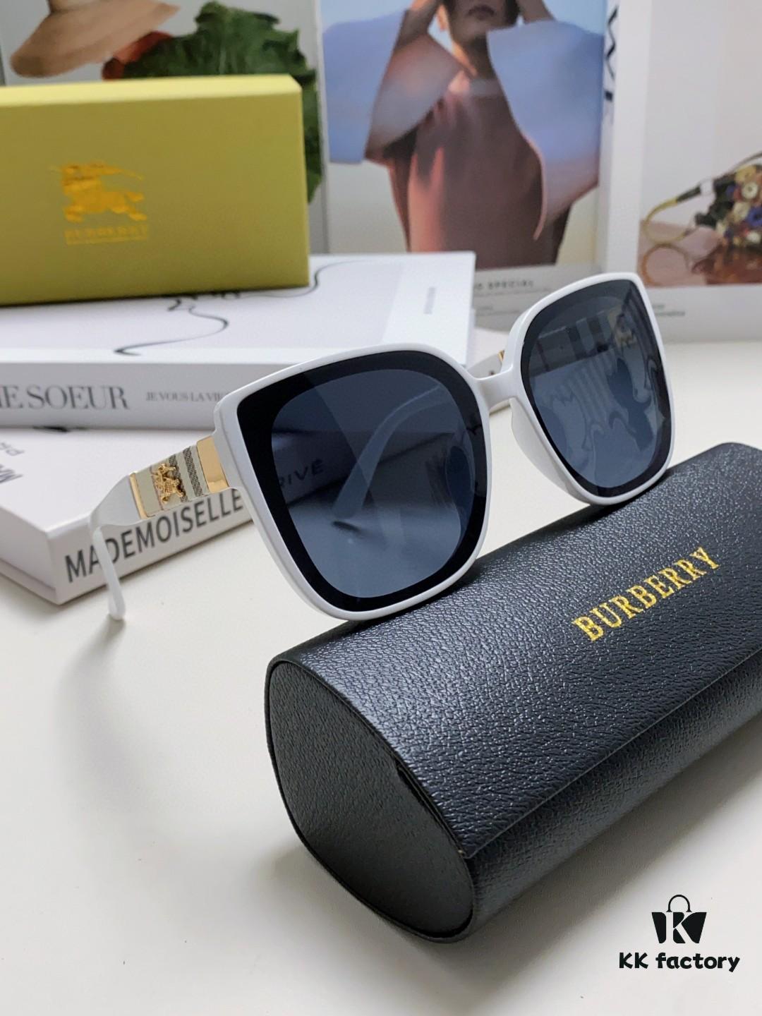 6931ad2dccd8ab3d7afa171c Burberry 2024 New Korean-Style Oversized Wide-Leg Stylish Fast Fashion Nobility Unisex Sunglasses, Slimming Trendy Sun Glasses with Horse Logo and Classic Check Pattern