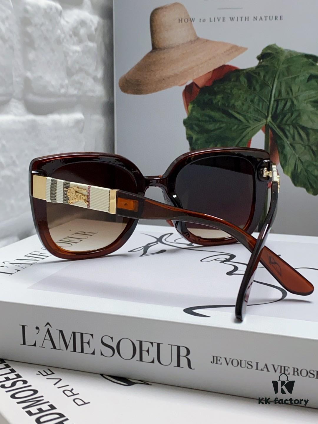 6931ad2dccd8ab3d7afa1721 Burberry 2024 New Korean-Style Oversized Wide-Leg Fashionable Fast-Moving Sunglasses Unisex Celebrity-Inspired Slimming Sun Glasses with Horse Logo and Classic Check Pattern