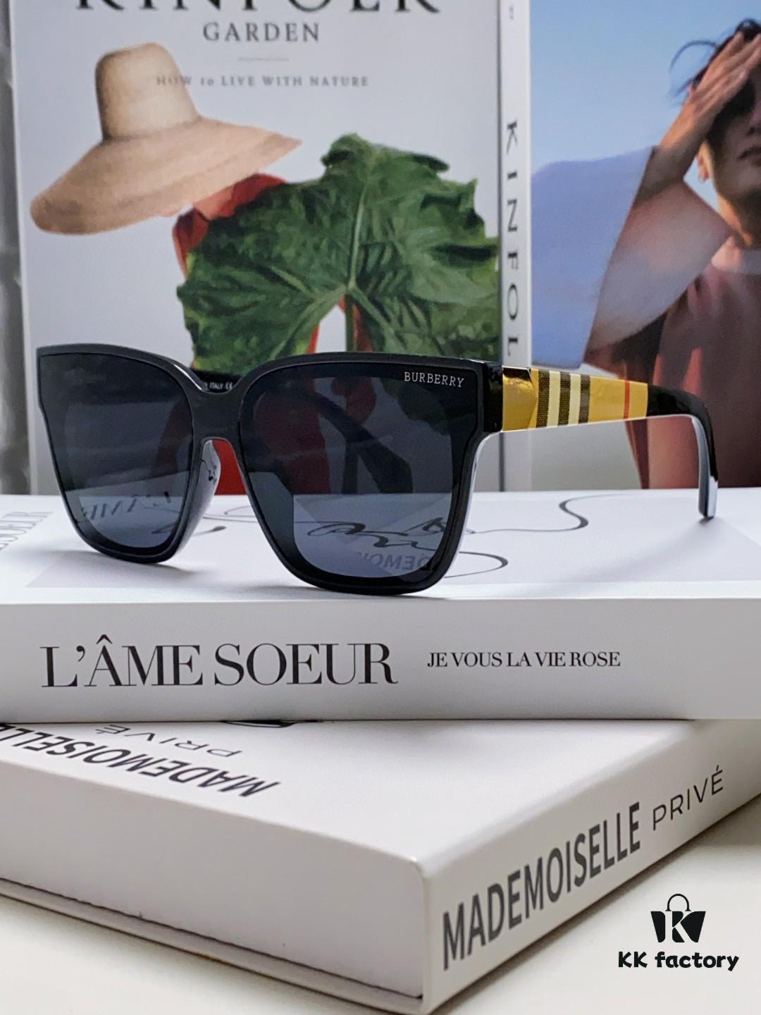 6931ad2eccd8ab3d7afa1729 Burberry 2024 New Arrival Men's UV Protection Polarized Sunglasses, Black Frame Classic Equestrian Design Unisex Fashion Sun Glasses for Driving