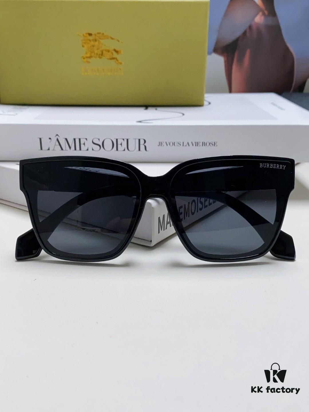 6931ad2eccd8ab3d7afa172f Burberry 2024 New Arrival Men's UV Protection Polarized Sunglasses, Black Frame Classic Equestrian Design Unisex Fashion Sun Glasses for Driving