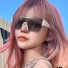 6931ad31ccd8ab3d7afa175b Burberry Trendy Sunglasses for Women, Large Frame UV Protection Slimming One-Piece Sunglasses, Stylish Unisex Driving Shades for Men and Women