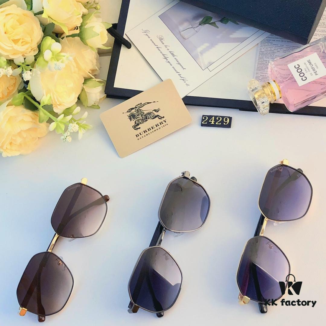 6931ad31ccd8ab3d7afa1764 Burberry Metal Frame Sunglasses Unisex Small Frame UV Protection for Summer Beach Travel Driving Stylish High-End Eyewear