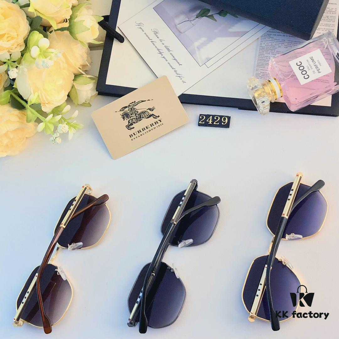 6931ad31ccd8ab3d7afa1765 Burberry Metal Frame Sunglasses Unisex Small Frame UV Protection for Summer Beach Travel Driving Stylish High-End Eyewear