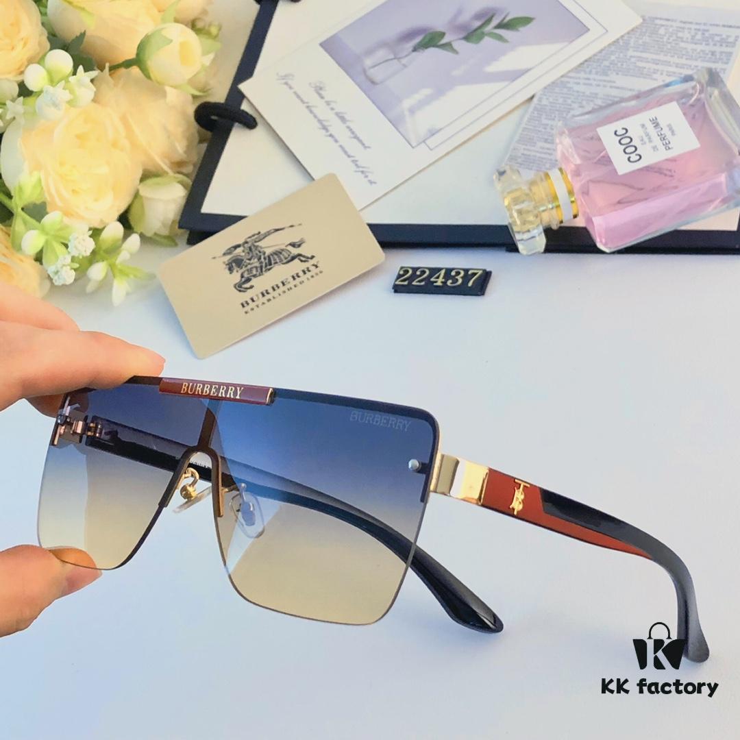 6931ad33ccd8ab3d7afa177a Burberry New Fashion One-Piece Sunglasses, Metal Casual Shades, Trendy Versatile Sun Protection Eyewear