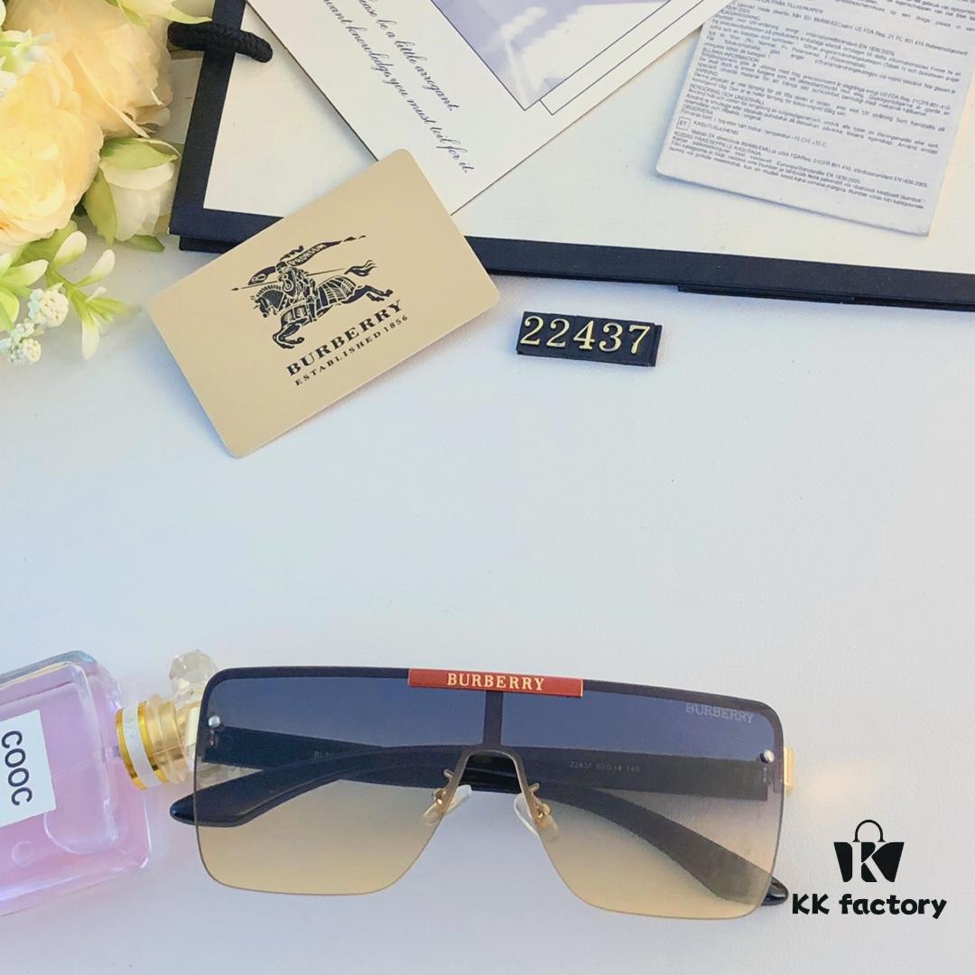 6931ad33ccd8ab3d7afa177b Burberry New Fashion One-Piece Sunglasses, Metal Casual Shades, Trendy Versatile Sun Protection Eyewear