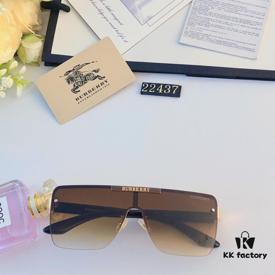 6931ad33ccd8ab3d7afa177c Burberry New Fashion One-Piece Sunglasses, Metal Casual Shades, Trendy Versatile Sun Protection Eyewear