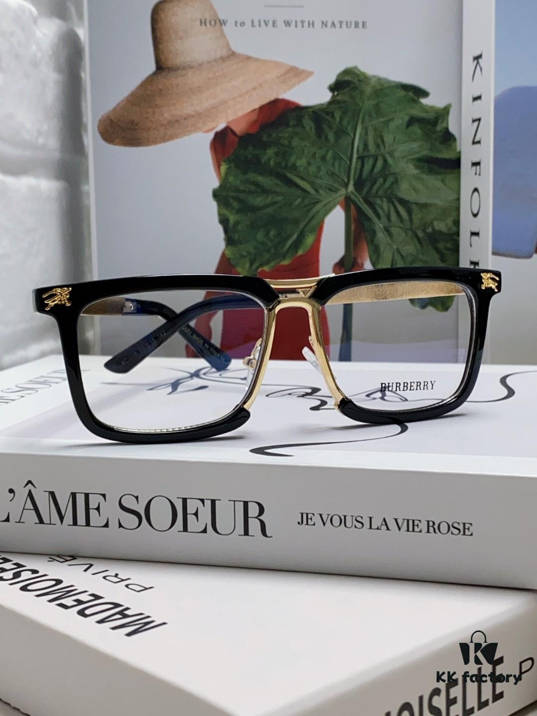 6931ad34ccd8ab3d7afa1792 BURBERRY Full-Rim Metal Prescription Eyeglass Frame, Unisex Business Optical Glasses Frame