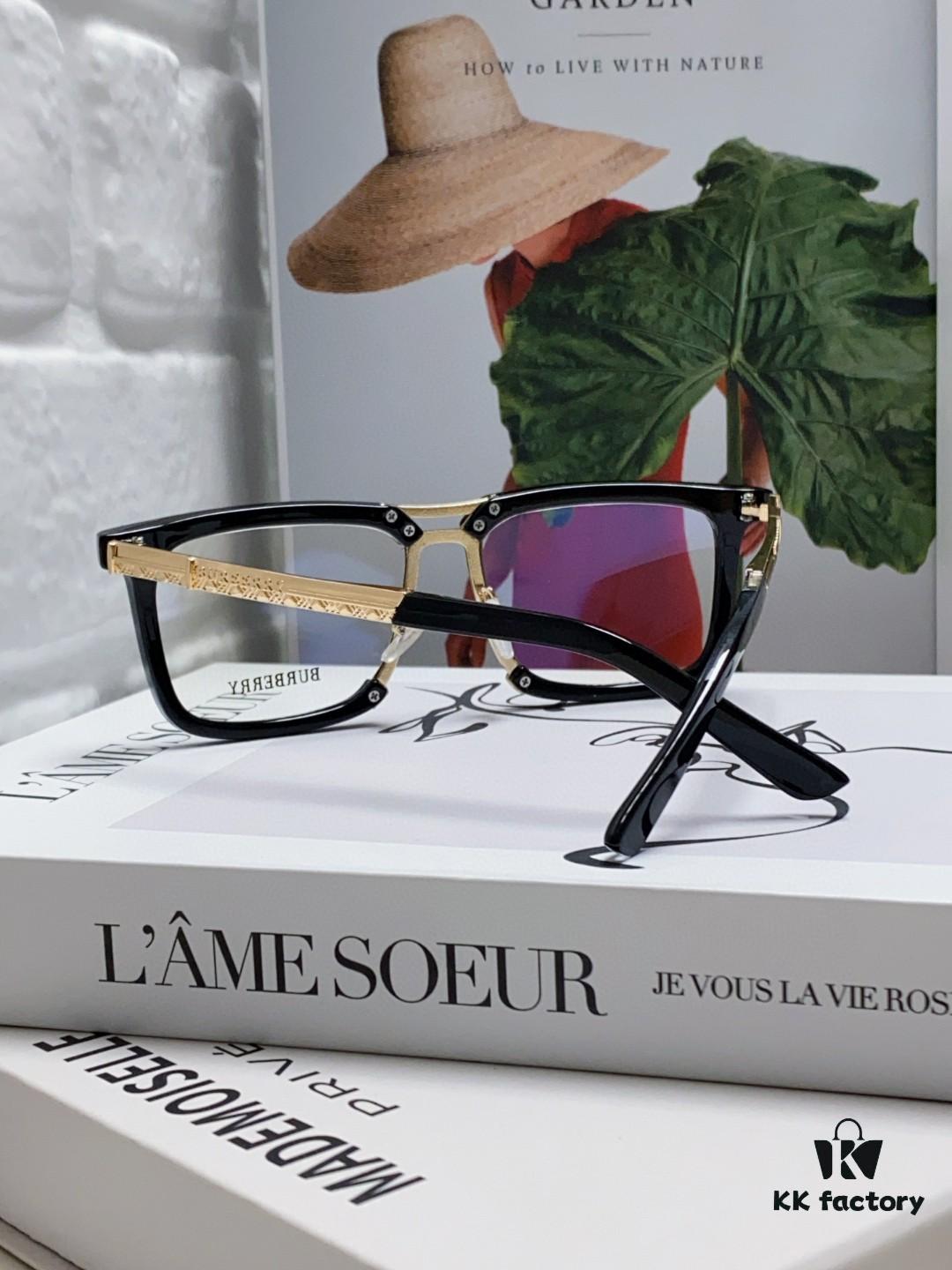 6931ad34ccd8ab3d7afa1793 BURBERRY Full-Rim Metal Prescription Eyeglass Frame, Unisex Business Optical Glasses Frame