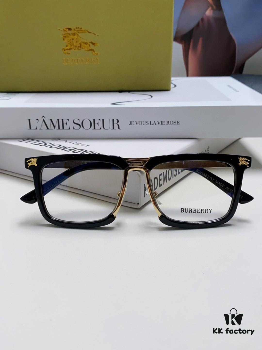 6931ad35ccd8ab3d7afa1797 BURBERRY Full-Rim Metal Prescription Eyeglass Frame, Unisex Business Optical Glasses Frame
