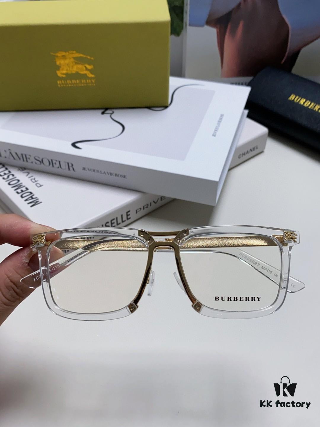 BURBERRY Full-Rim Metal Prescription Eyeglass Frame, Unisex Business Optical Glasses Frame