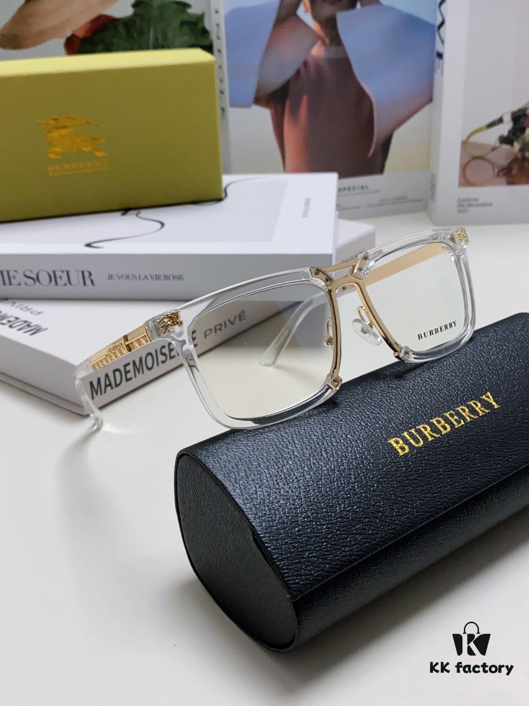 BURBERRY Full-Rim Metal Prescription Eyeglass Frame, Unisex Business Optical Glasses Frame