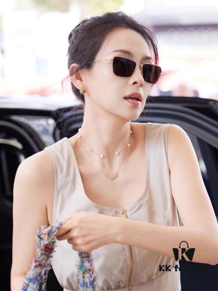 6931ad3accd8ab3d7afa17e6 Burberry Women's Sunglasses 2024 New Metal Square Frame Narrow Frame UV400 Tinted Sunglasses, Same Style as Zhang Ziyi