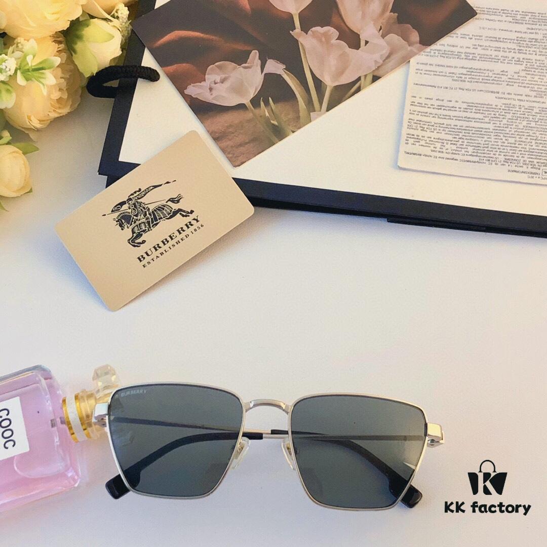 6931ad3accd8ab3d7afa17ed Burberry Women's Sunglasses 2024 New Metal Square Frame Narrow Frame UV400 Tinted Sunglasses, Same Style as Zhang Ziyi