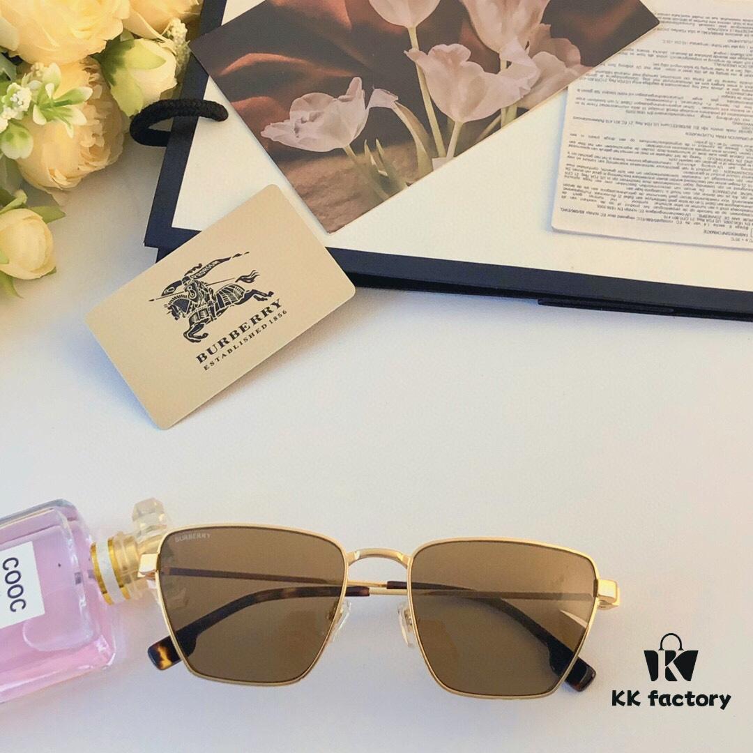 6931ad3bccd8ab3d7afa17ee Burberry Women's Sunglasses 2024 New Metal Square Frame Narrow Frame UV400 Tinted Sunglasses, Same Style as Zhang Ziyi