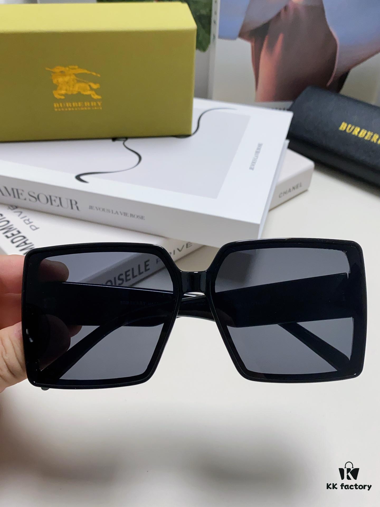 Burberry 2024 New Arrival Polarized Sunglasses for Women, Oversized Frame Flattering Face Shape, Sun Protection Shades Suitable for Round Faces, Driving Glasses