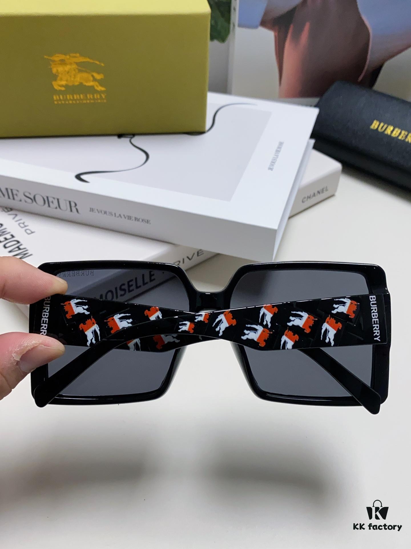Burberry 2024 New Arrival Polarized Sunglasses for Women, Oversized Frame Flattering Face Shape, Sun Protection Shades Suitable for Round Faces, Driving Glasses