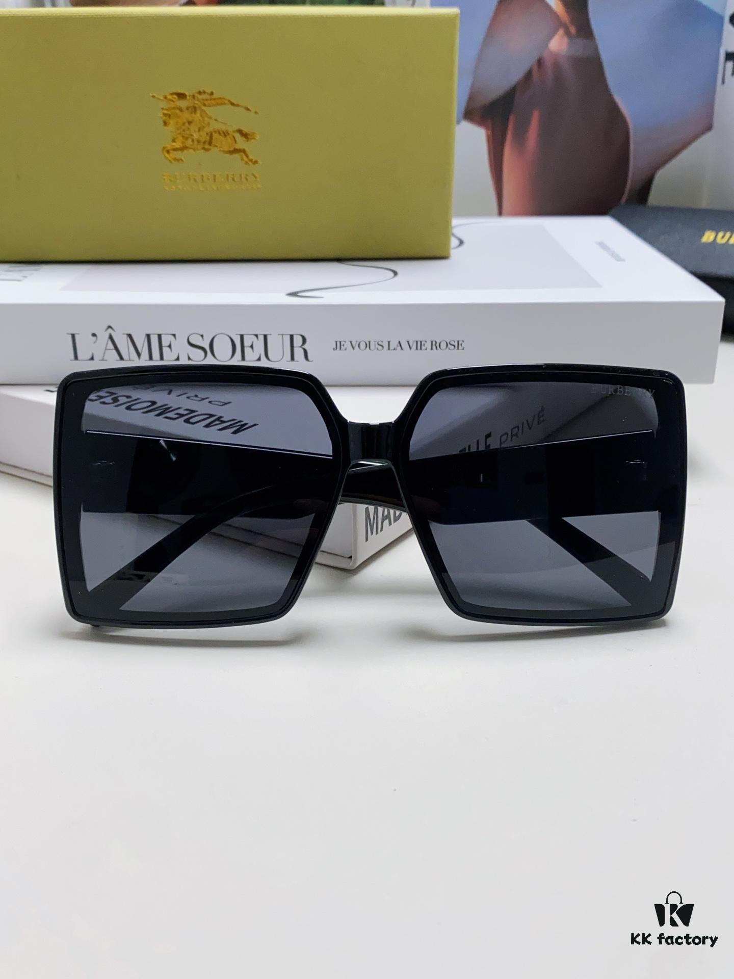 Burberry 2024 New Arrival Polarized Sunglasses for Women, Oversized Frame Flattering Face Shape, Sun Protection Shades Suitable for Round Faces, Driving Glasses