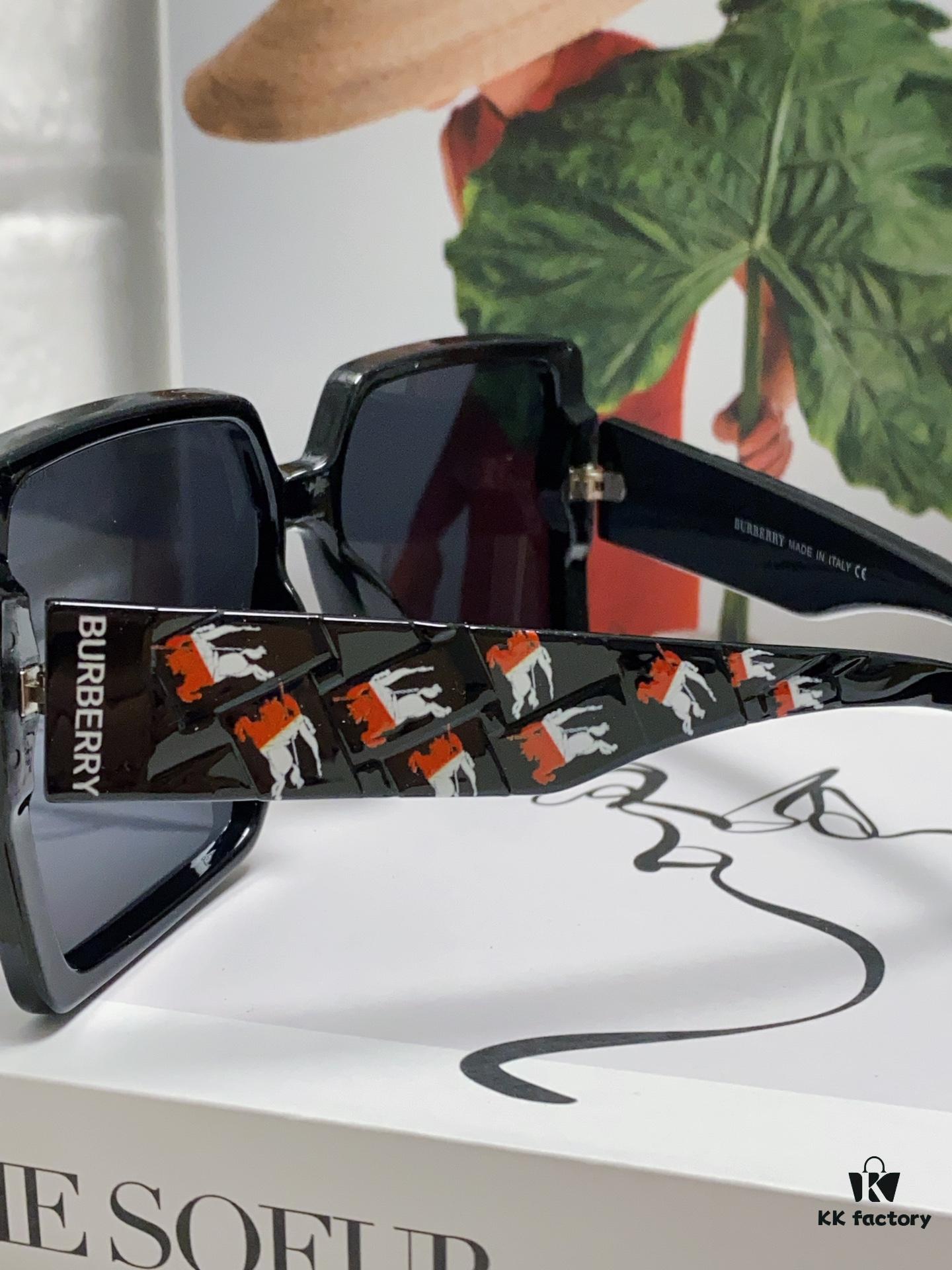 Burberry 2024 New Arrival Polarized Sunglasses for Women, Oversized Frame Flattering Face Shape, Sun Protection Shades Suitable for Round Faces, Driving Glasses